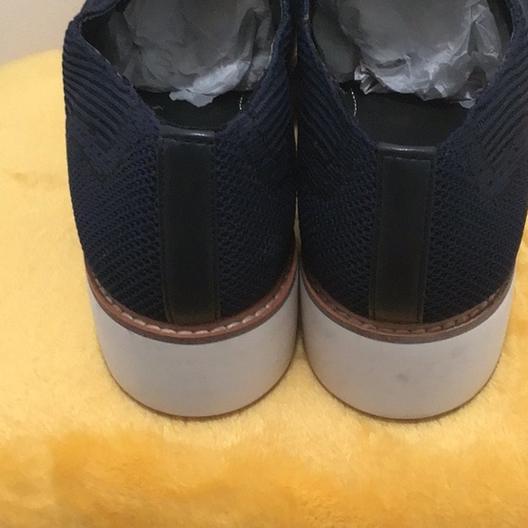 EUC. ZARA Fabric Platform Lace up Sneakers Navy Blue - Picture 8 of 15